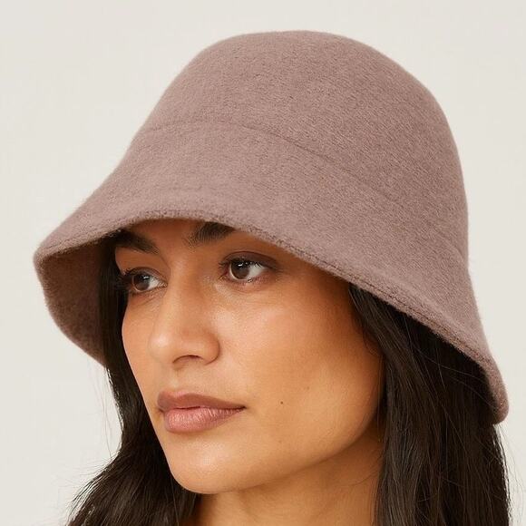 Free People Devon Wool Blend Bucket Hat Taupe Brown One Size - Picture 1 of 5